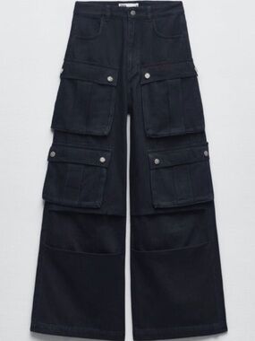 Zara ZW Cargo High Waist Jeans